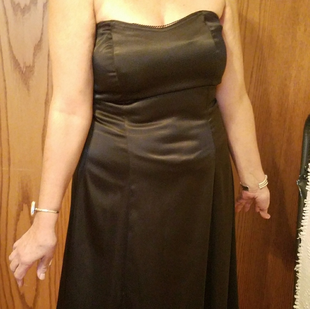 Black strapless dress